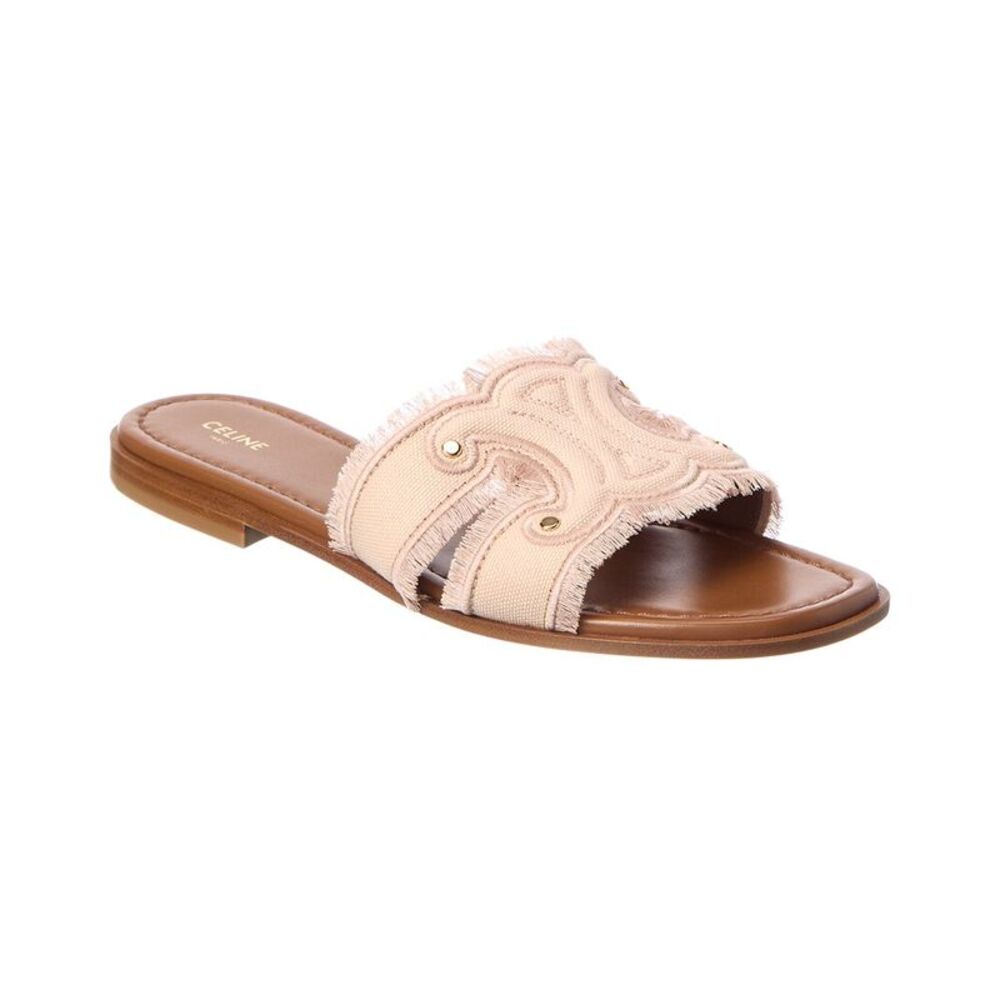 Celine Canvas Sandal, Pink